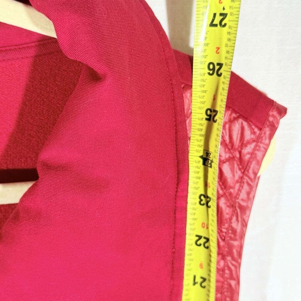 Lauren Ralph Lauren Vest Women's L Red Quilted Full Zip LRL - Spots see pics - Picture 7 of 12
